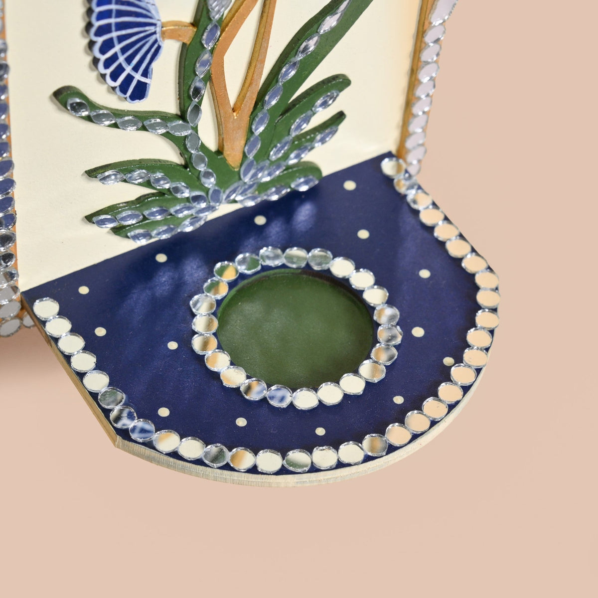 Mirrorwork Lippan Wall Tealight Holder Set Of 2 Royal Blue Nestasia