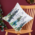 Misty Pine Forest Couch Cushion Cover 40x40cm Nestasia