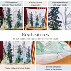 Misty Pine Forest Couch Cushion Cover 40x40cm Nestasia