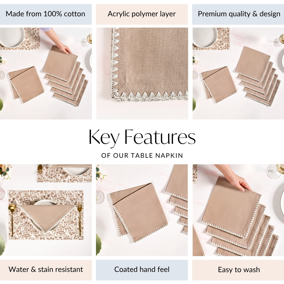 Mocha Mousse Napkin Set Of 6 Nestasia