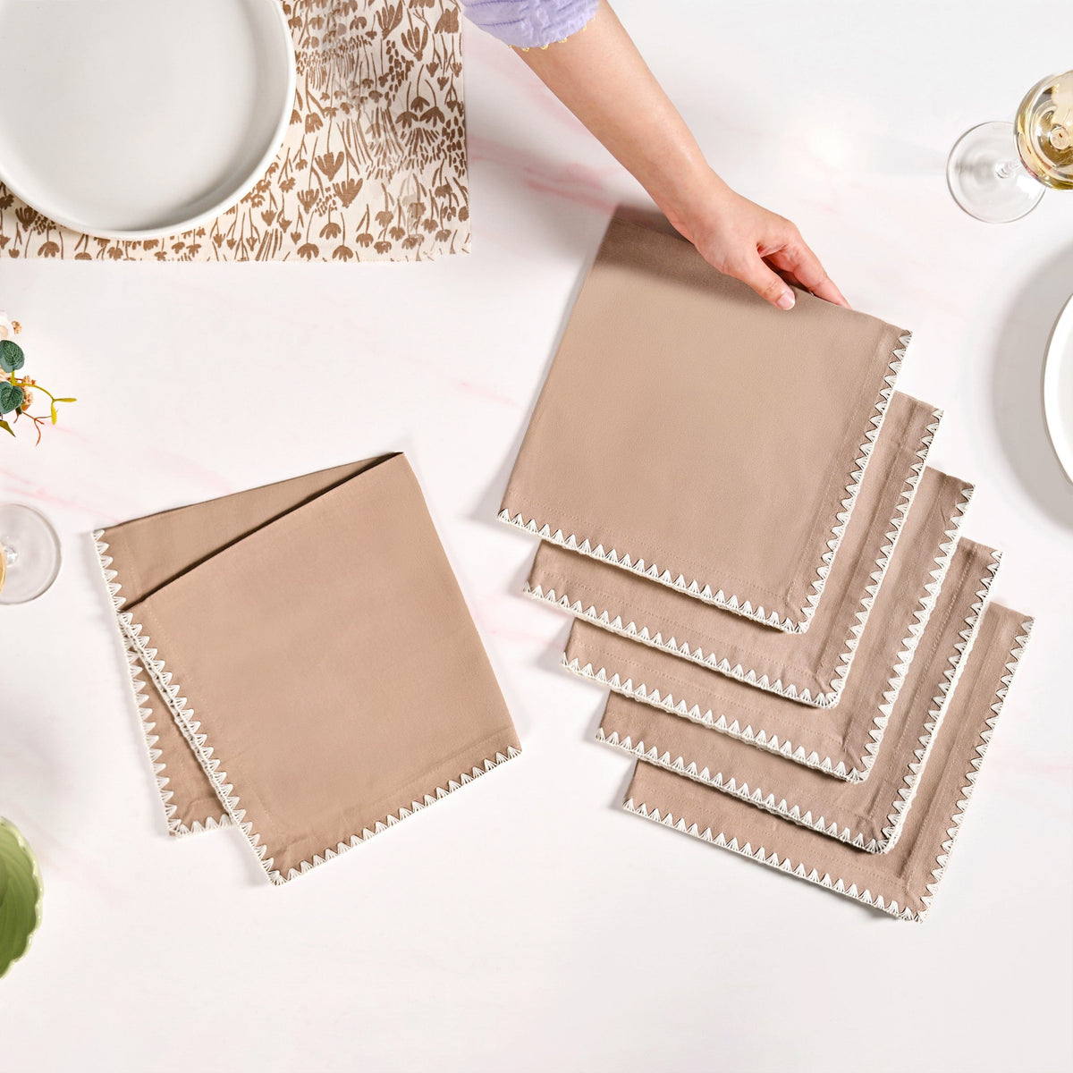 Mocha Mousse Napkin Set Of 6 Nestasia