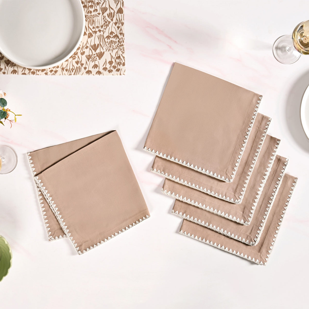 Mocha Mousse Napkin Set Of 6 Nestasia