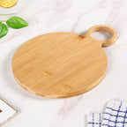 Mod Round Bamboo Serving Platter With Handle 12 Inch Nestasia