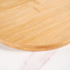 Mod Round Bamboo Serving Platter With Handle 12 Inch Nestasia
