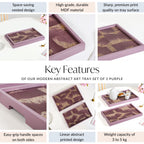 Modern Abstract Art Tray Set Of 2 Purple Matte Gold Nestasia