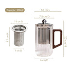 Modern Fluted Glass 2 In 1 Infuser Mug 500ml Nestasia