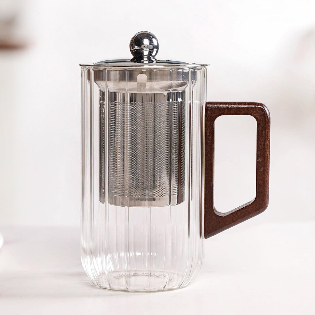 Modern Fluted Glass 2 In 1 Infuser Mug 500ml Nestasia