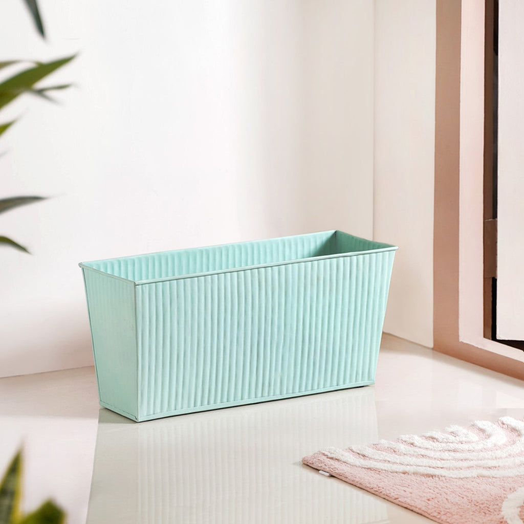 Modern Fluted Balcony Planter Mint Nestasia