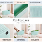 Modern Fluted Balcony Planter Mint Nestasia