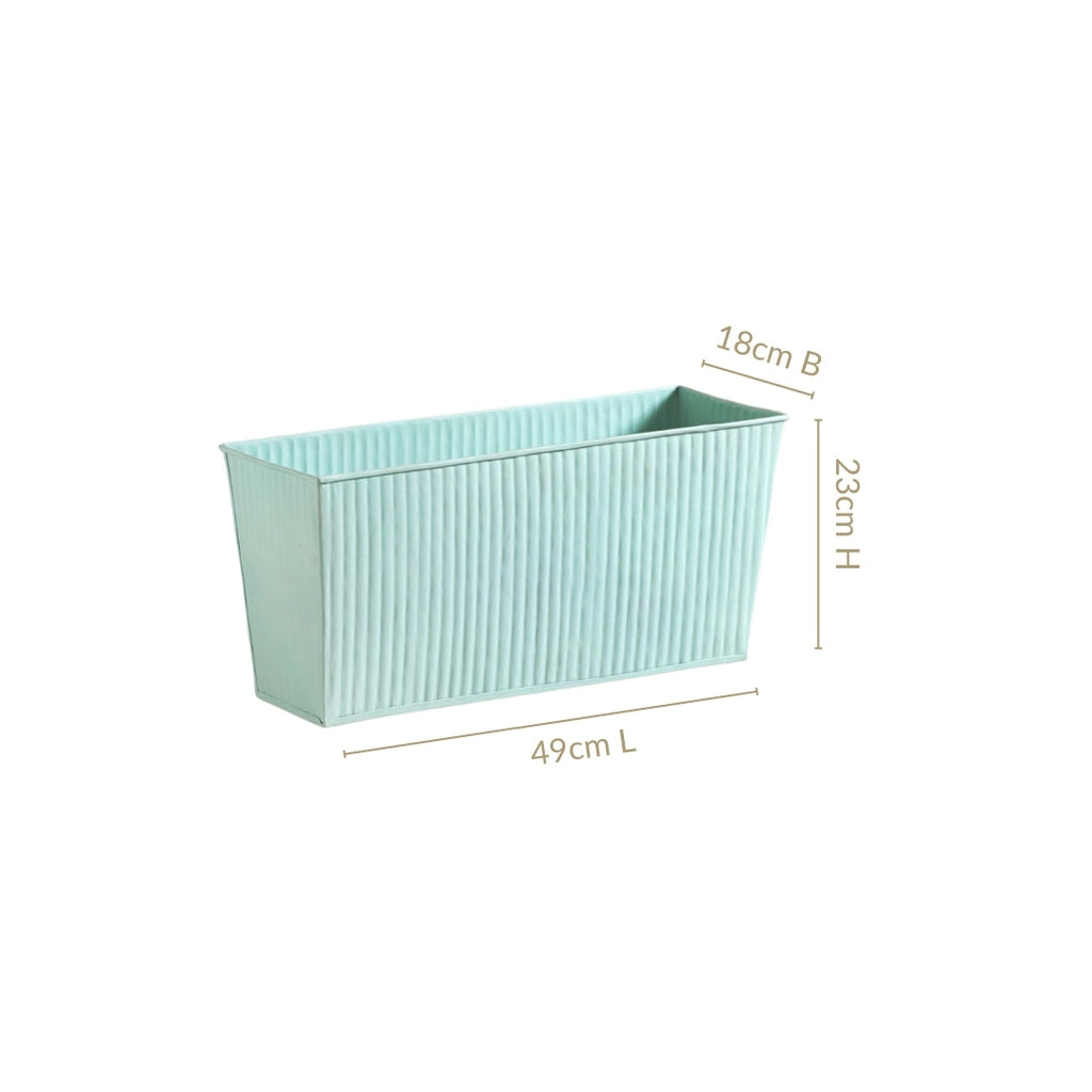 Modern Fluted Balcony Planter Mint Nestasia