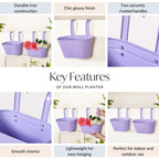 Modern Wall Decor Hanging Planter Lavender Set Of 2 Nestasia