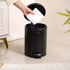Clean Curve Metal Dustbin With Removable Bucket Black 5000ml Nestasia