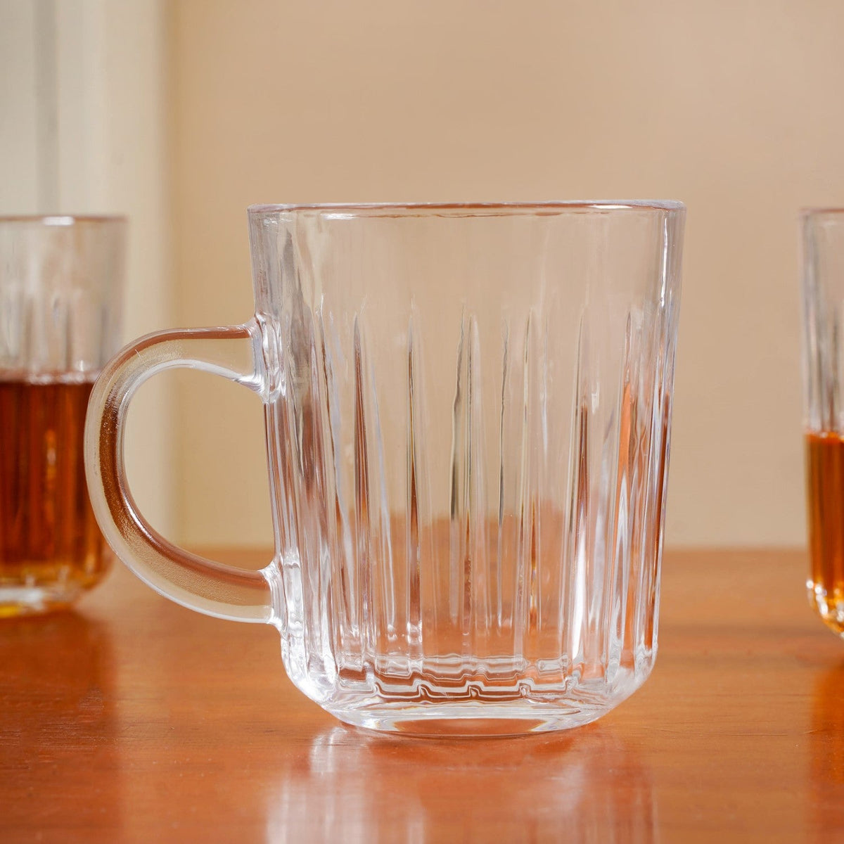 Modern Ribbed Embossed Mugs Set Of 6 229ml Nestasia