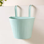 Modern Ribbed Balcony Hanging Planter Set Of 2 Mint Nestasia
