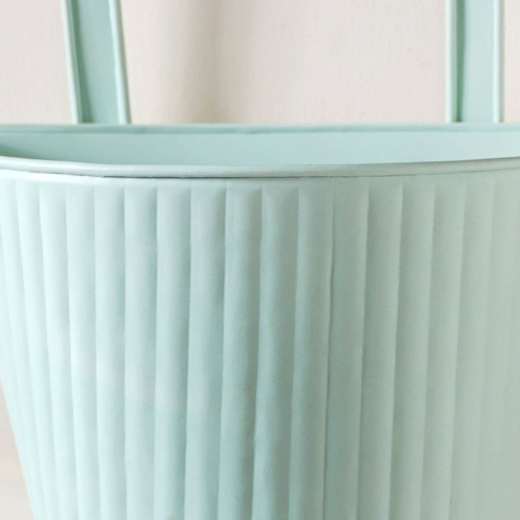 Modern Ribbed Balcony Hanging Planter Set Of 2 Mint Nestasia