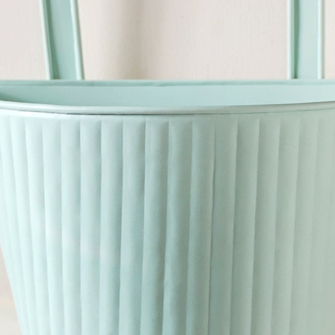 Modern Ribbed Balcony Hanging Planter Set Of 2 Mint Nestasia