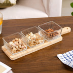 3 Glass Serving Bowl And Tray Set Nestasia