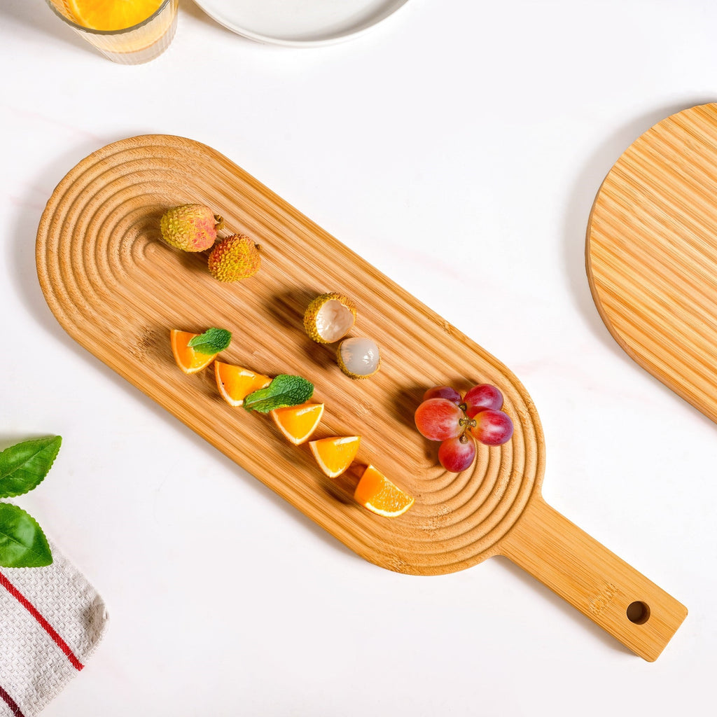 Zen Garden Spirals Wooden Serving Tray 20 Inch Nestasia