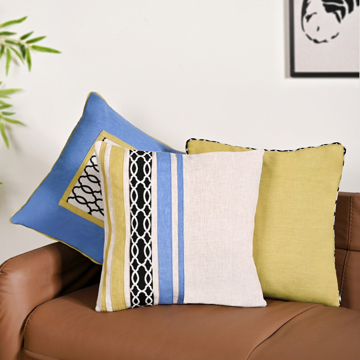 Textured Trio Cushion Cover Set Of 3 40x40cm Nestasia