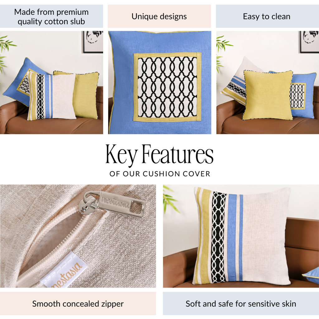 Textured Trio Cushion Cover Set Of 3 40x40cm Nestasia