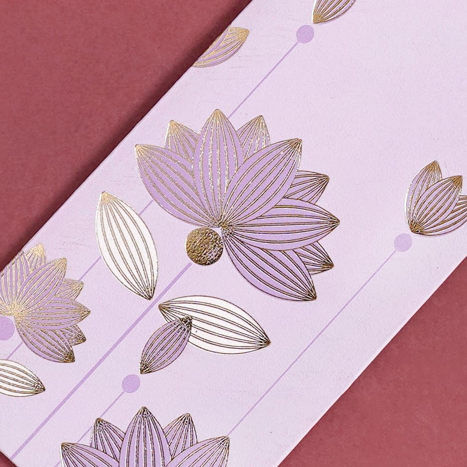 Gold Lotus Gift Envelope For Cash Set Of 12 Lavender Nestasia