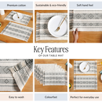 MonoLoom Fringed Cotton Placemat Set Of 6 Nestasia