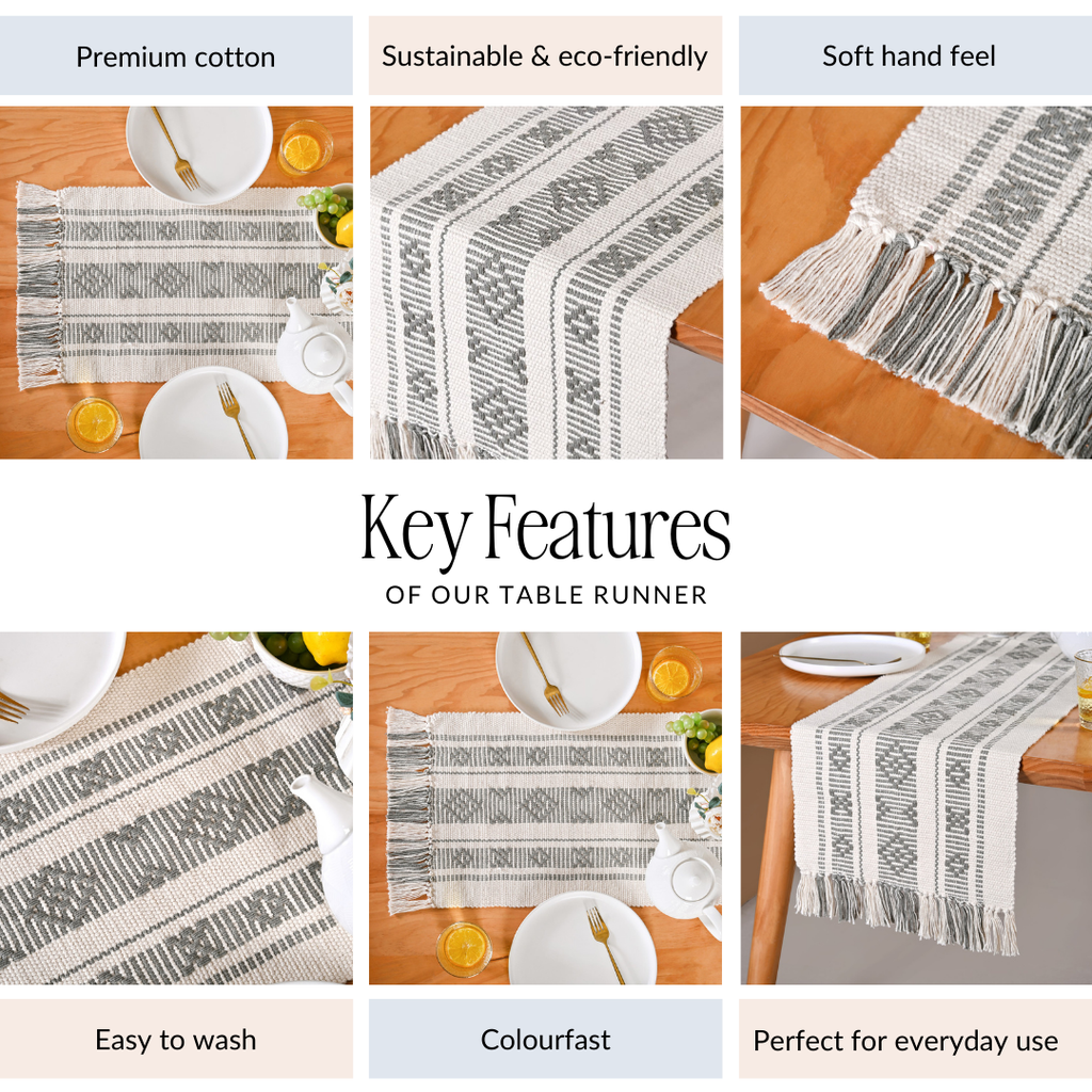 MonoLoom Fringed Cotton Runner 180x33cm Nestasia