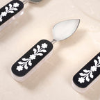 Monochrome Floral Gourmet Cheese Knife Set Of 3 Nestasia