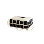 Monochrome Vegan Leather Tissue Box White And Black Nestasia