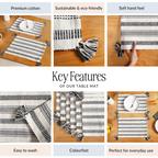 Monochrome Cotton Placemat Set Of 6 Nestasia