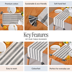 Monochrome Cotton Runner 180x33cm Nestasia