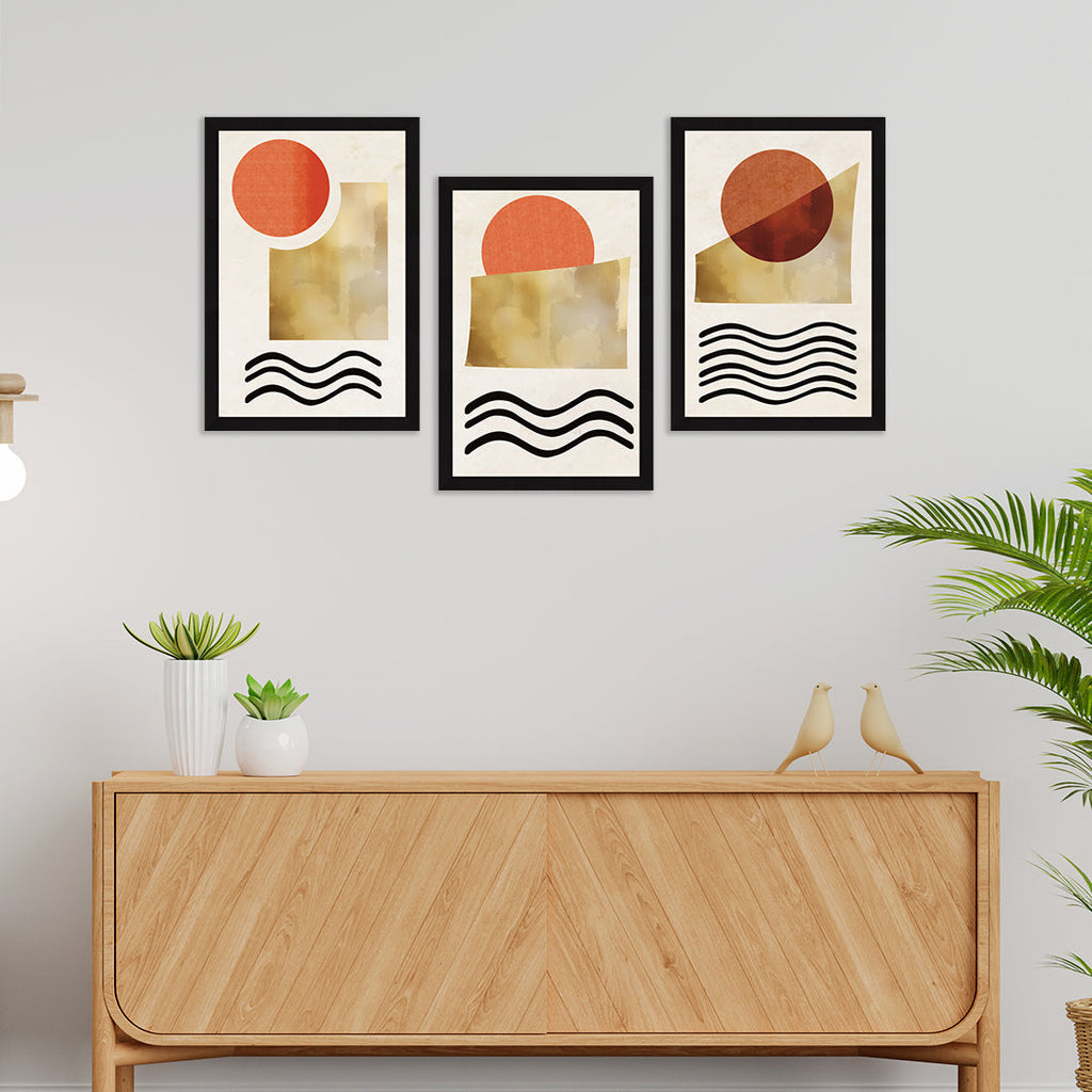 Boho Painting For Wall Decoration, Set of 3, Set of 3 AXIII-33-BOH ArtX