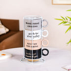 Productivity Quotes Stackable Cup Set Of 4 215ml Nestasia