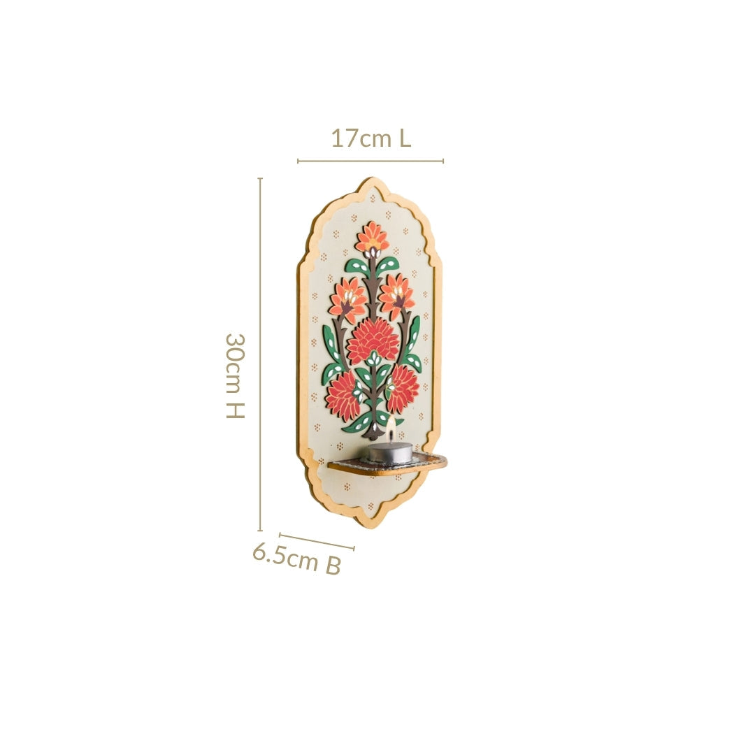 Motif Jharokha Tealight Candle Holder Lippan Wall Art Set Of 2 Nestasia