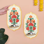 Motif Jharokha Tealight Candle Holder Lippan Wall Art Set Of 2 Nestasia