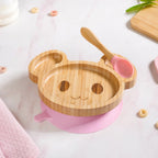 Mouse Toddler Plate With Suction Base And Matching Spoon Nestasia