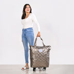 Movo Expandable Bag With Detachable Wheels Metallic Brown Nestasia