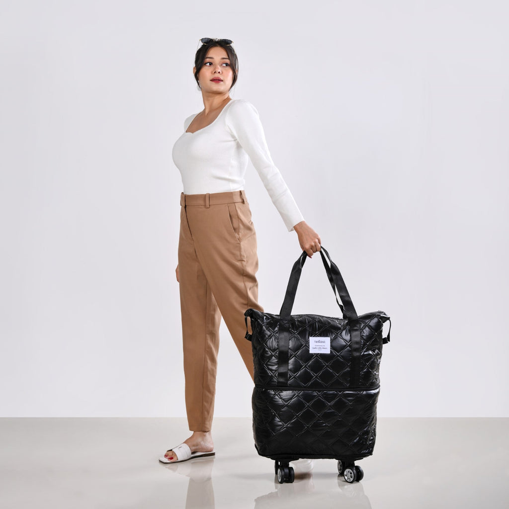 Movo Travel Bag With Removable Wheels Metallic Black Nestasia