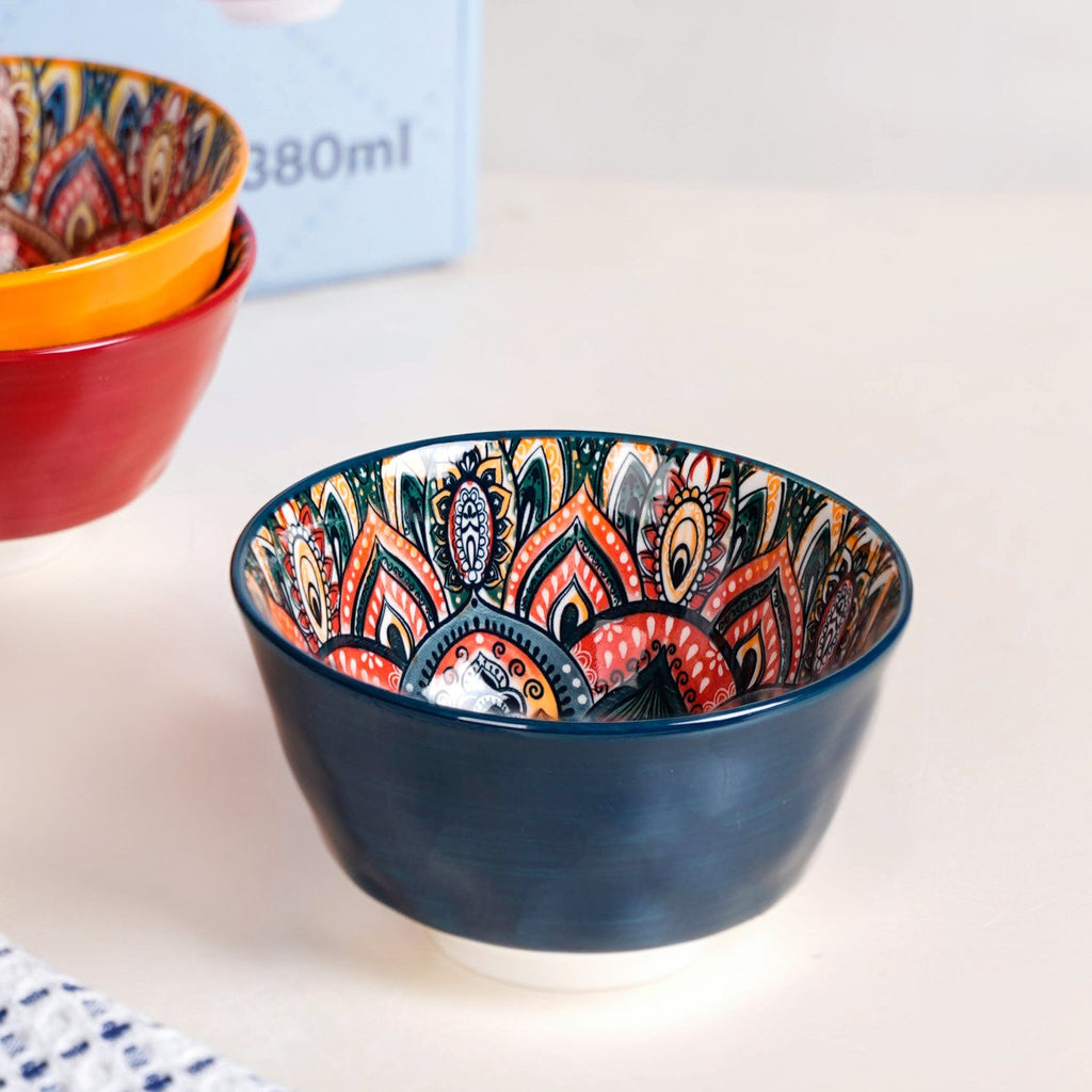 Multicolour Mandala Snack Bowl Set Of 4 380ml Nestasia