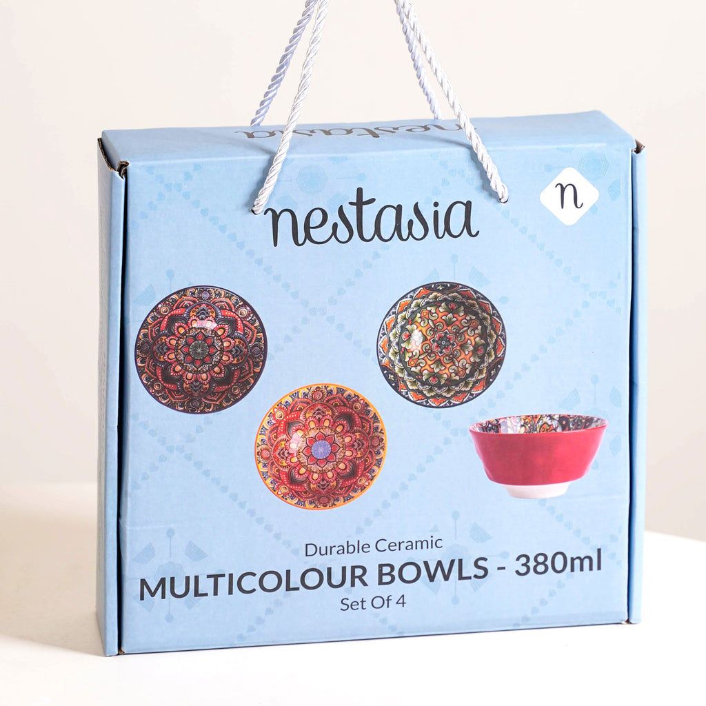 Multicolour Mandala Snack Bowl Set Of 4 380ml Nestasia