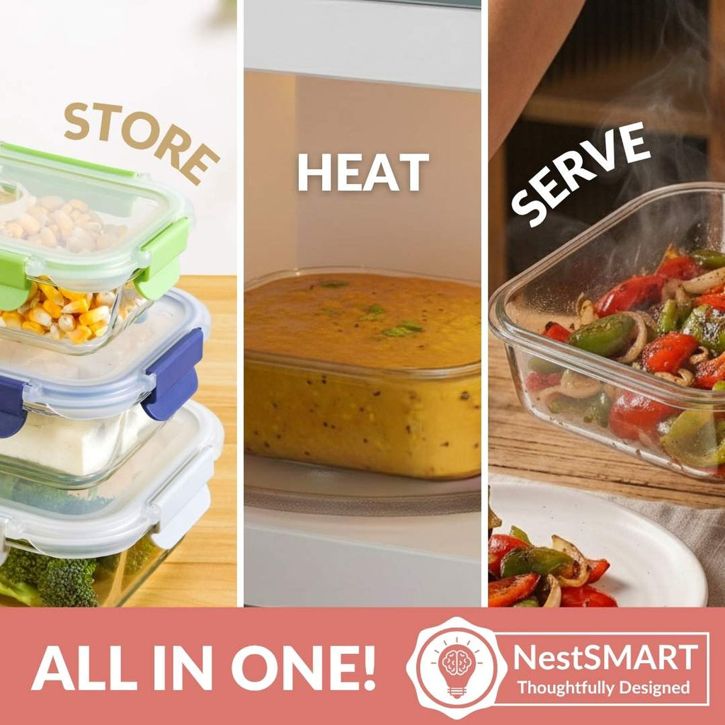 Kaleido Food Containers With Air Vents Set Of 3 370ml 660ml 1000ml Nestasia