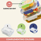 Kaleido Food Containers With Air Vents Set Of 3 370ml 660ml 1000ml Nestasia