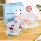 Kaleido Round Stackable Food Containers With Air Vents Set Of 4 390ml 630ml 960ml 1400ml Nestasia