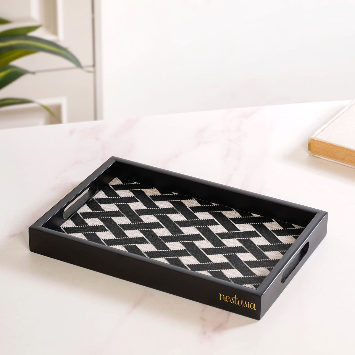 Multipurpose Decorative Tray Black Small Nestasia
