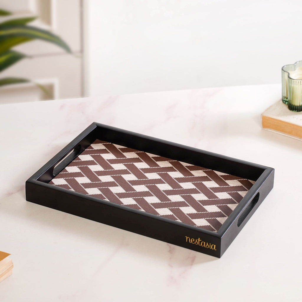 Multipurpose Decorative Tray Brown Small Nestasia