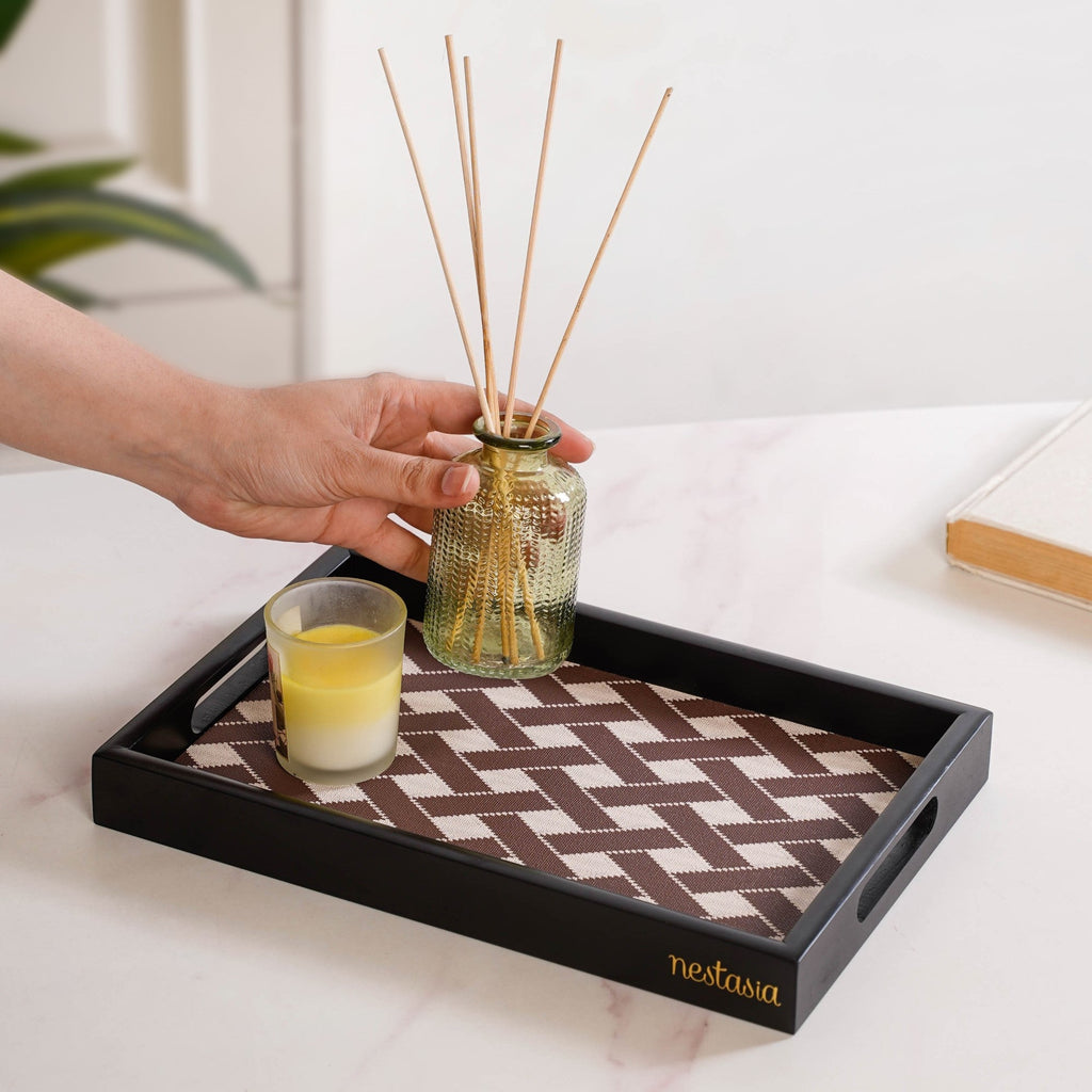 Multipurpose Decorative Tray Brown Small Nestasia