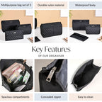 Multipurpose Travel Pouch Set Of 3 Black Nestasia