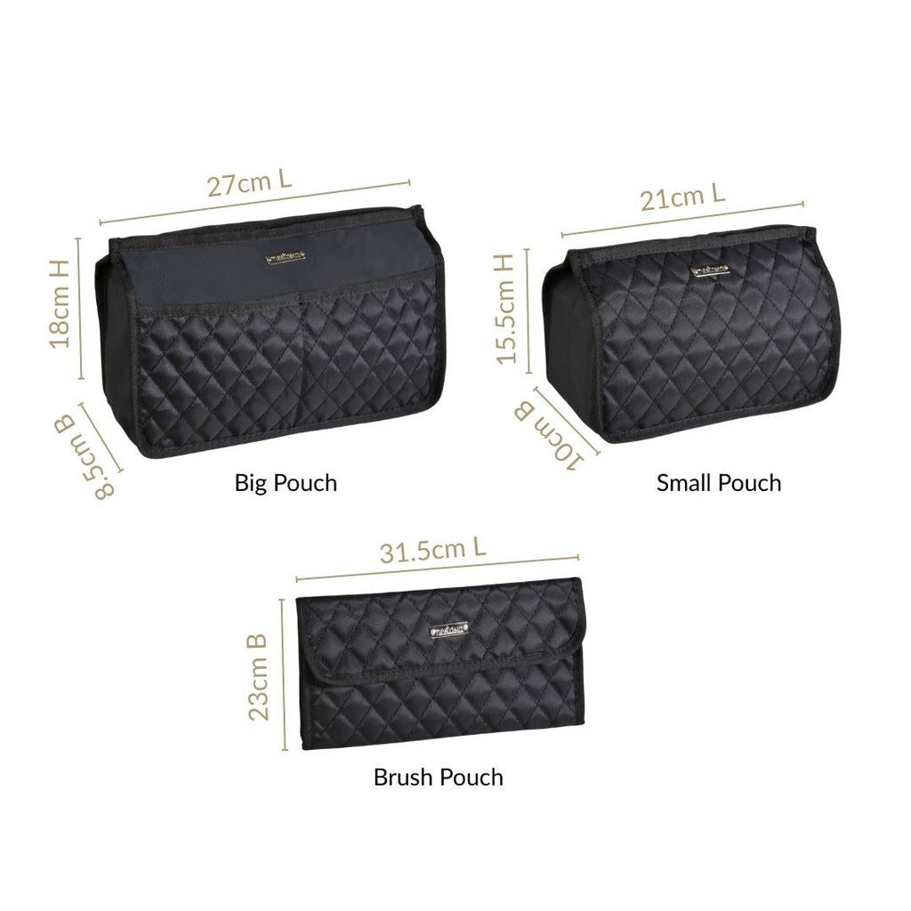 Multipurpose Travel Pouch Set Of 3 Black Nestasia