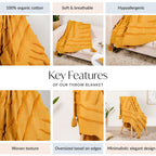 Mustard Morning Tufted Pure Cotton Throw Nestasia