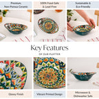 Green Mystic Mandala Long Dish With Handles 400ml Nestasia